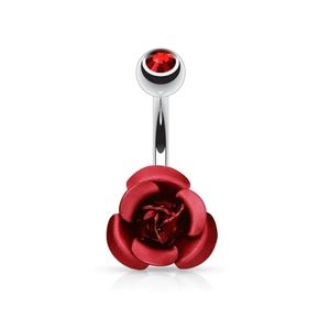 VTG Body Rage Red Rose Surgical Steel Navel Ring Beach Floral Love Summer